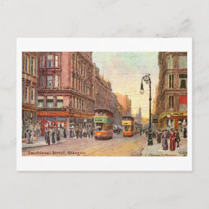 Vintage Sauchiehall Street in Glasgow, Scotland, Postcard