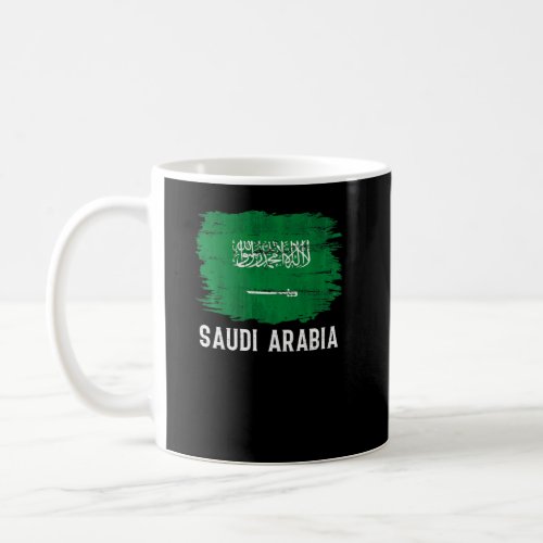 Vintage Saudi Arabia Flag For Saudi Arabian  Coffee Mug