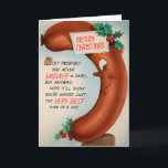 Vintage Sausage Christmas Card<br><div class="desc">Vintage sausage Christmas card. High quality,  restored vintage image.</div>
