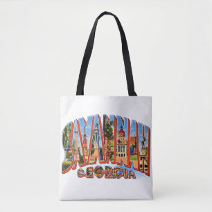 Vintage Savannah Georgia Shoulder Tote Bag