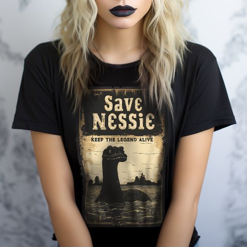 Vintage Save Nessie Loch Ness Monster T_Shirt