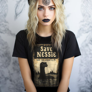 Vintage Save Nessie Loch Ness Monster T-Shirt