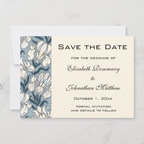 Vintage Save the Date Art Nouveau Iris Flowers Save The Date