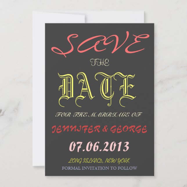 Vintage Save the Date Invitation Announcement (Front)