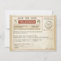 vintage save the date old telegrams