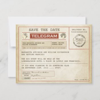 Vintage Save The Date Old Telegrams by jinaiji at Zazzle