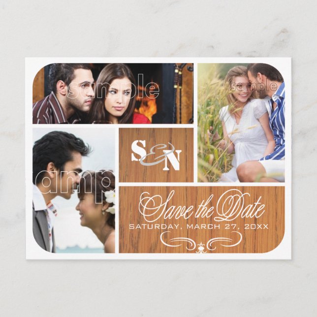 Vintage save the Date Photo Announcement Postcard (Front)