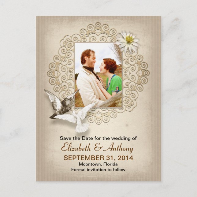 vintage save the date photo postcards (Front)