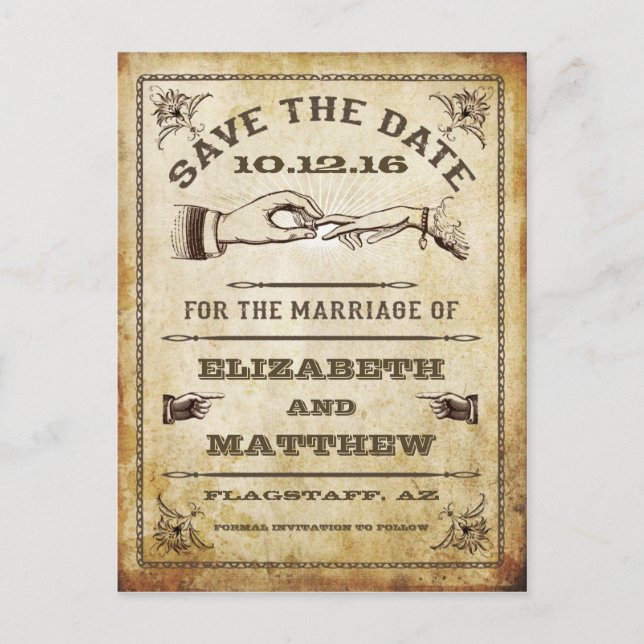 Vintage Save the Date Postcard (Front)