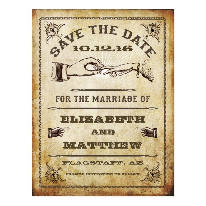 Vintage Postcard Save The Date Template