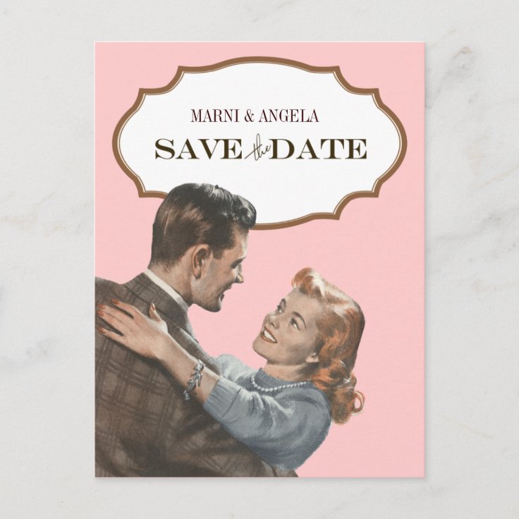Vintage save the date postcards zazzle