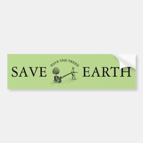 Vintage Save the Trees Bumper Sticker 2