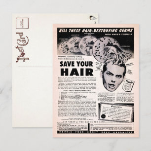 Vintage Save Your Hair Advertisement Postcard 