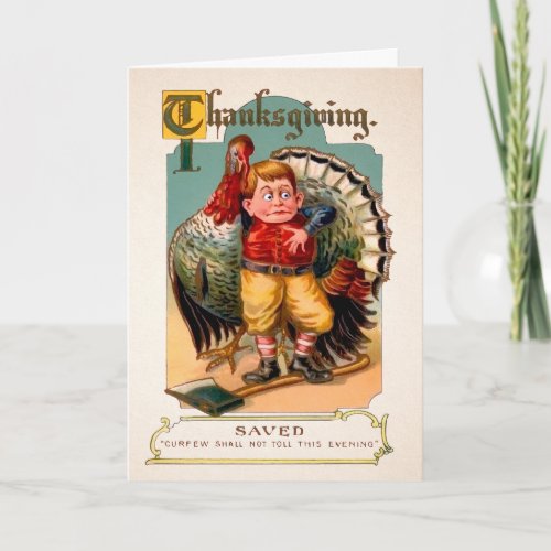 Vintage Saved Turkey Thanksgiving Card