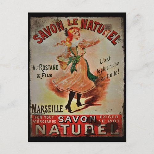 Vintage Savon Naturel Postcard