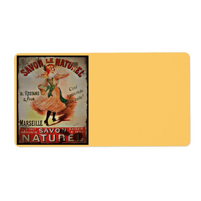 Vintage Savon Naturel Soaps Label (Front)