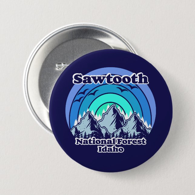 Vintage Sawtooth National Forest Button (Front & Back)