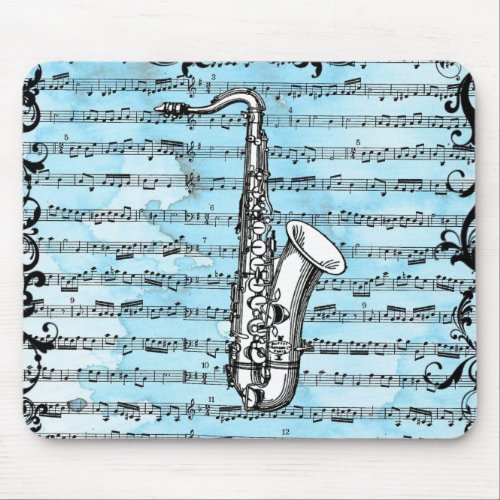 Vintage Saxaphone Mouse Pad