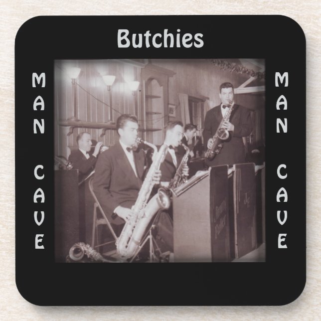 Vintage Saxophone Photo Man Cave CUSTom  Coaster (Front)