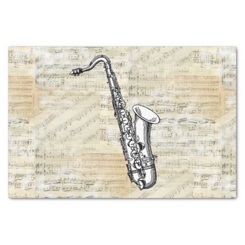 Vintage Saxophone Sheet Music Tissue Paper