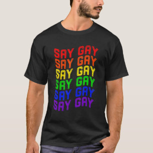Vintage Say Gay We Say Gay Florida Lgbt Pride Flag T-Shirt