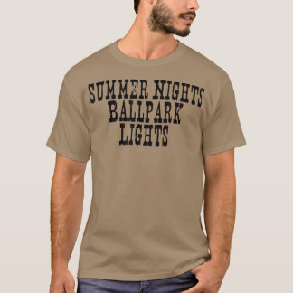 Vintage Sayings Funny Summer Nights Ballpark Light T-Shirt