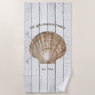 Vintage Scallop Shell Beach Towel