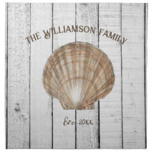 Vintage Scallop Shell Cloth Napkin