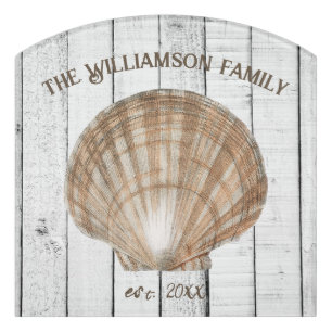Vintage Scallop Shell Door Sign