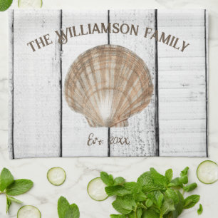 Vintage Scallop Shell Kitchen Towel