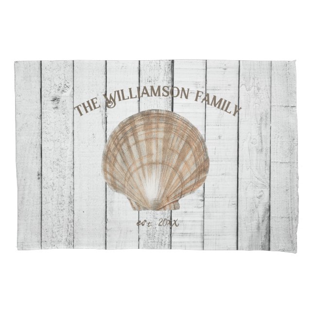 Vintage Scallop Shell Pillow Case (Front)