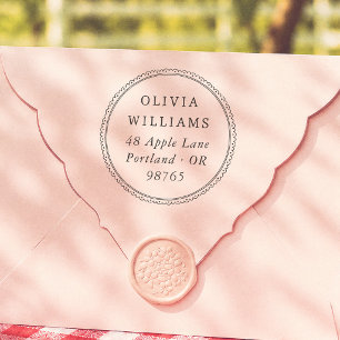 Vintage Scalloped Return Address Rubber Stamp