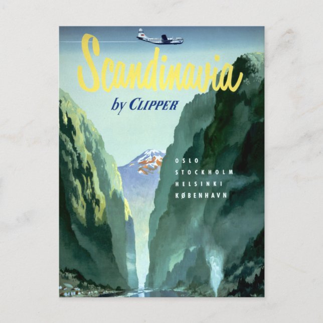 Vintage Scandinavia by Clipper Postcard (Front)