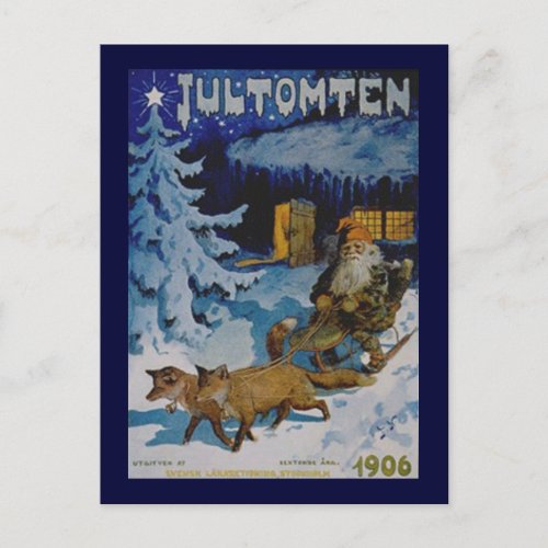 Vintage Scandinavian Christmas 1906 Holiday Postcard