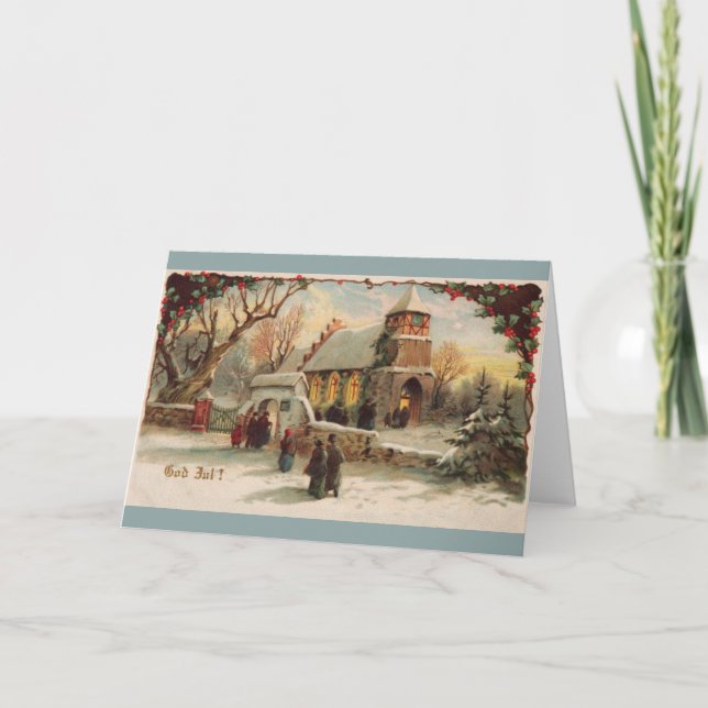 Vintage Scandinavian Christmas Greeting Card (Front)