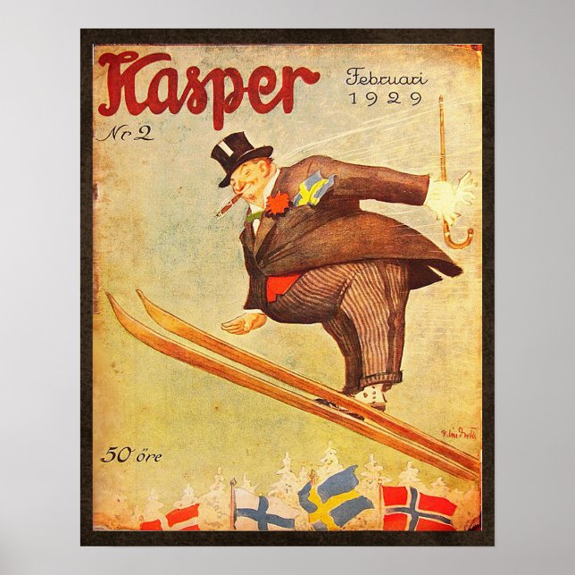 Vintage Scandinavian Cigar Ad Poster (Front)