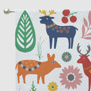 Vintage Scandinavian Folk Art Nordic Boho Pattern Blackout Curtains