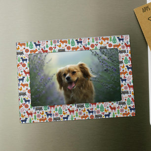 Vintage Scandinavian Folk Art Nordic Boho Pattern Magnetic Frame