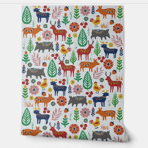 Vintage Scandinavian Folk Art Nordic Boho Pattern