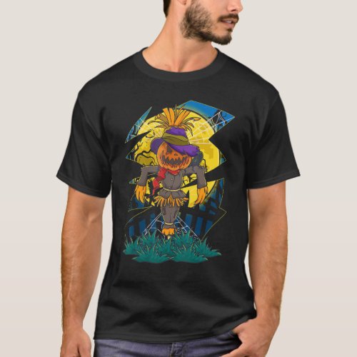 Vintage Scarecrow Halloween Witches Hat Farm Prote T_Shirt