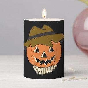 Vintage Scarecrow Pillar Candle
