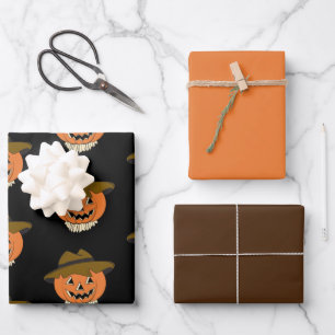 Vintage Scarecrow Wrapping Paper Sheets