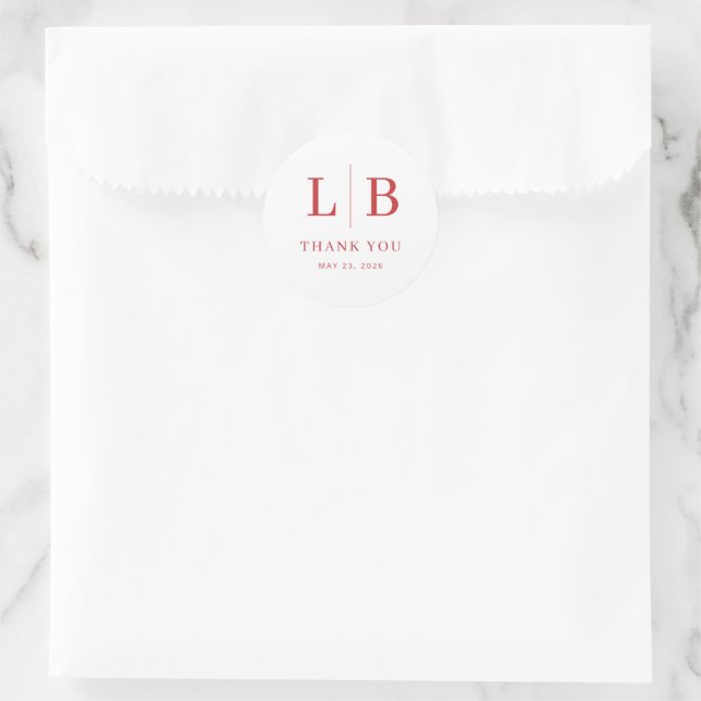 Vintage Scarlet Château Wedding Classic Round Sticker (Bag)