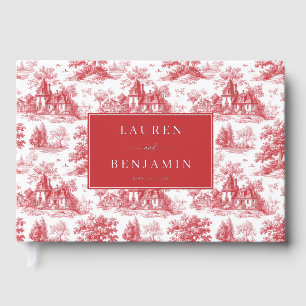Vintage Scarlet Château Wedding Foil Guest Book