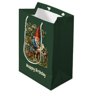 Vintage Scarp Picture - GARDEN GNOMES 20 Medium Gift Bag