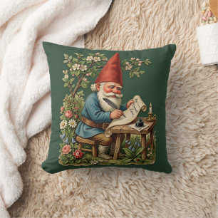 Vintage Scarp Picture - GARDEN GNOMES 20 Throw Pillow