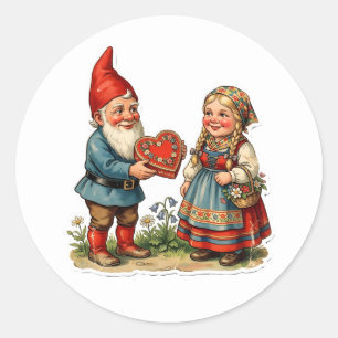 Vintage Scarp Picture - GARDEN GNOMES 42 Classic Round Sticker