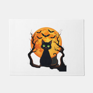Vintage Scary Christmas Cat Costume Retro Cat Moon Doormat