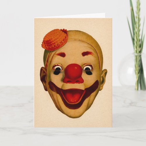 Vintage Scary Clown Birthday Card