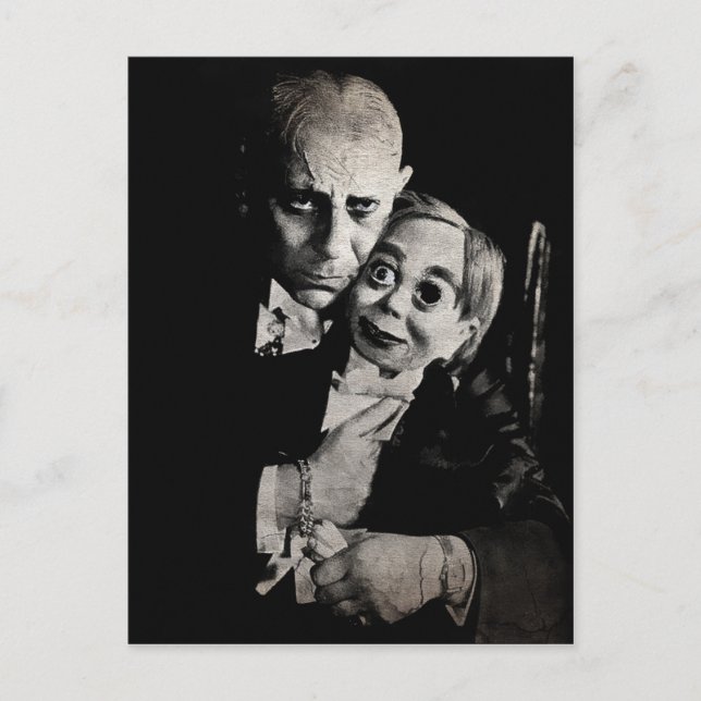 Vintage Scary Dummy Postcard (Front)